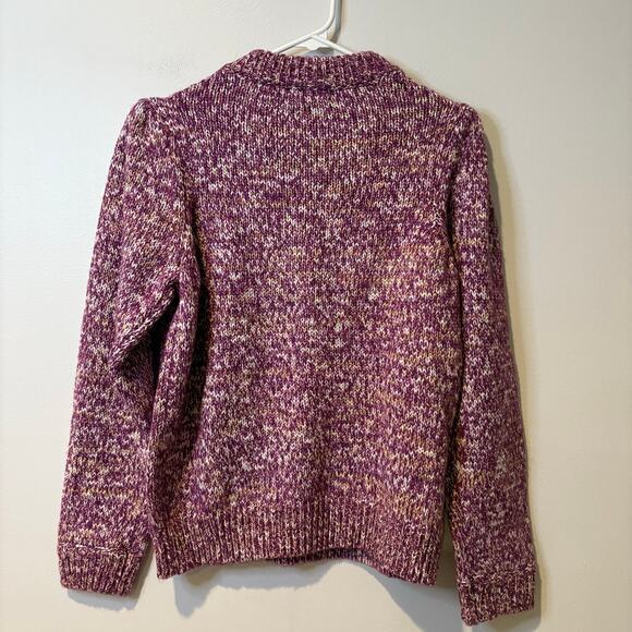 NWT Lovers &‎ Friends Purple Knit Sweater Small Puff Sleeve Warm Cottage Cozy - Picture 2 of 5